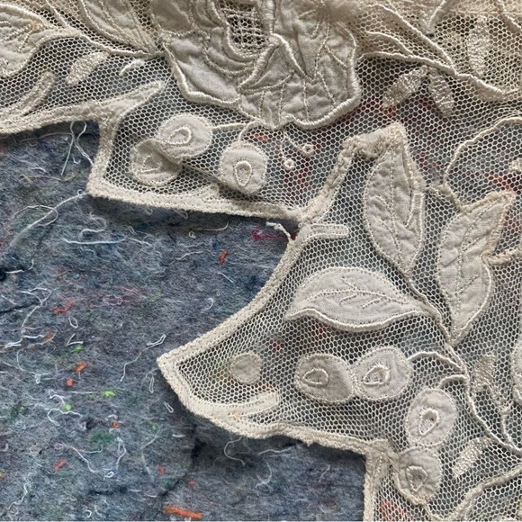 Antique 20s cream floral fairy dress piece - Picture 6 of 16